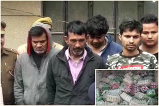 indirapuram police arrest 5 crooks with illicit liquor in cold drink bottle in ghaziabad