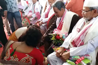 Minister Pramila Rani Brahma Programme at Nagaon got blessing from seniors assam etv bharat news