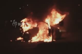 A car near mejestic burnt accidentally due to short circuit