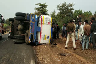 Petrol tanker overturns