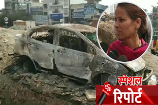 miscreants burn richa car who is resident of chand bagh in delhi violence