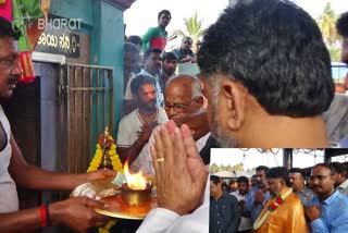 DK Sivakumar visits Adi Shakti Ahilya Devi Temple