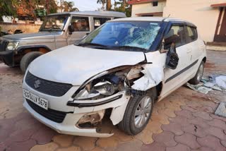 Car collided elderly person in Raipur