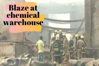 massive fire in Chennai  Fire and Rescue Services in Chennai  Blaze at chemical warehouse in Chennai  തീപിടിത്തം  വെയർഹൗസിലെ തീപിടിത്തം  തീ നിയന്ത്രണവിധേയമാക്കി  ചെന്നൈ