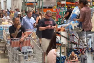 shoppers can be seen making long lines for toilet paper as rush to keep up with heightened demand.