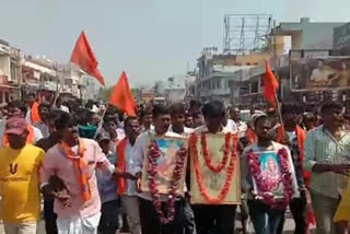 god ram devoties foot march for rains in rodham at ananthapuram