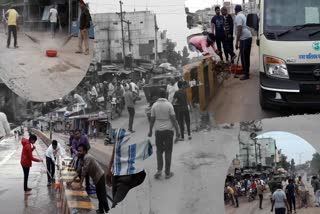 Congress leaders clean the Mungeli-Bilaspur main road