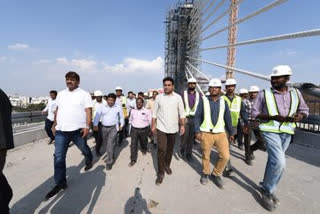 ktr-inspects-durgam-cheruvu-bridge-works