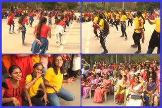 Flash mub entertained in Tirupati Sri Padmavati Women’s University at chittoor