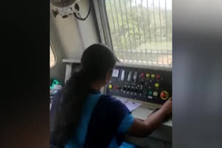 An Express rail is driven by a lady loco pilot for the first time