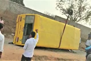 A school bus crashes at the Gajularamaram