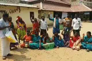 tribal women protest to finalize their land places at nijivedu