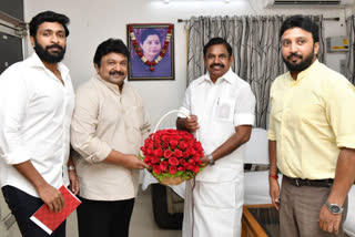 Actor prabhu invites cm palanisamy for shanthi offcie suites opening