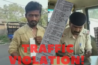 Sambalpur  Motor Vehicles Act  Auto-rickshaw driver slapped fine  Traffic violation in Odisha  ട്രാഫിക് നിയമലംഘനം  30,500 രൂപ പിഴ ചുമത്തി  ഒഡീഷ
