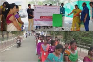 college students Awareness rally for International Women's Day