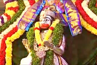 yadadri laxmi narasimha swamy in hanuman getup