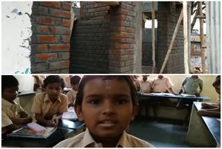 Etv Bharat news echo: Toilet building work starts in government school