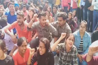 student protest against college management