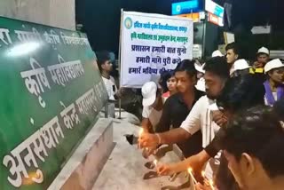 Agricultural college students take out candle march with their demands