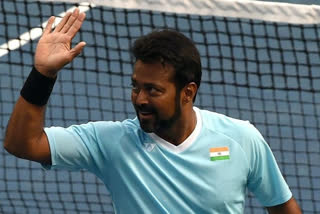 Indian Legendary Tennis player Leander Paes playing Last Davis Cup math against Croatia