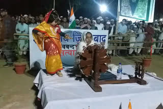 Gandhiji's spinning wheel placed in Idgah ground