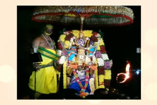 garuda vahana seva in Venkateswara Swamy Brahmotsaval at Raavulapalem in East Godavari district