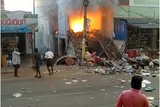 Gas cylinder blast shop in Ganapavaram