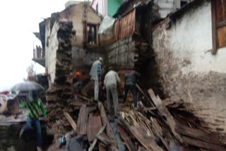 wooden home collapse due to heavy rain