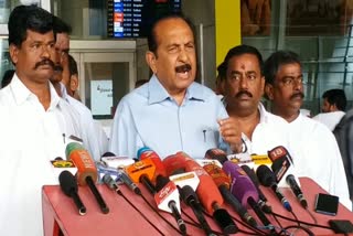 mdmk general secretary vaiko press meet in chennai airport