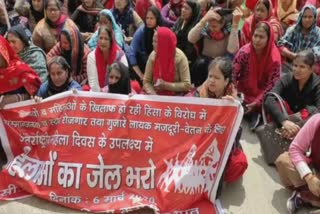asha workers did jail bharo movement in panipat