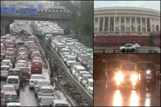 heavy downpour in Delhi