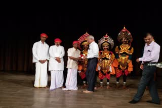 Presentation of the folk drama Chakravyuh in Yakshagana style