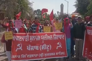 ANGANWADI WORKERS PROTEST