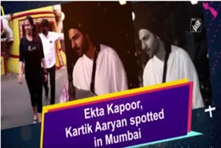 Ekta Kapoor, Kartik Aaryan spotted in Mumbai