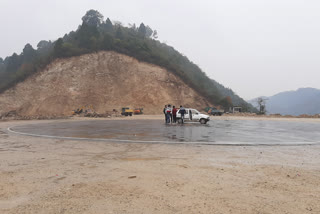 allegation of illegal mining at mandi heliport