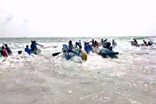 fishermens boat race held in nagappattinam