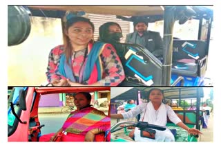 WOMAN E RIKSHA AND AUTO DRIVER