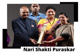 Padala Bhudevi receives Nari Shakti Puraskar