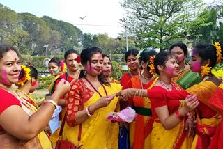 Malda people celebrate basanta Utsav like small Shantiniketan