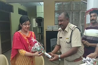 Women staff honored in police station in Rajgarh