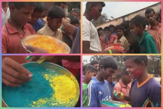 blind childres holi celebration