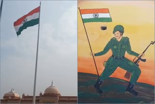 Jhunjhunu railway station 100 feet high tricolor, झुंझुनू रेलवे स्टेशन 100 फीट ऊंचा तिरंगा