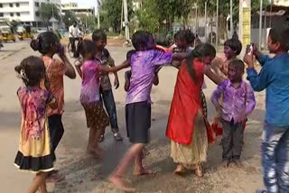 Holi celebrates in Nizamabad