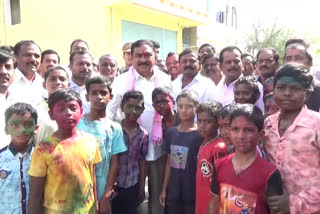 minister errabelli participated in the Holi celebrations jagtial