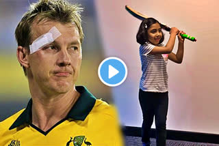 brett lee meet six year old cricketer tanisha sen