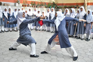 SWORD FIGHTS IN THE OCCASION OF WOMENS DAY CELEBRATIONS IN SAINT MAJ GIRLS HIGH SCHOOL