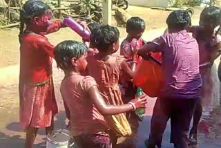 Holi celebration in hubballi