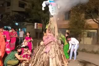 Combustion of Corona virus due to occasion of holi