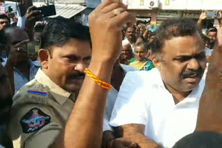 tdp activists dharna at guntoor district nagaram mandal  under mla anagani satyaprasad