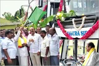 Minister Narayana gowda innaguration  new bus